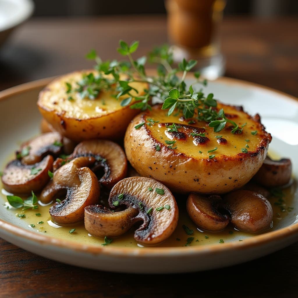 Petites Patates aux Champignons et Beurre à l'Ail