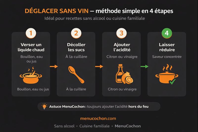 Comment déglacer sans vin en 4 étapes