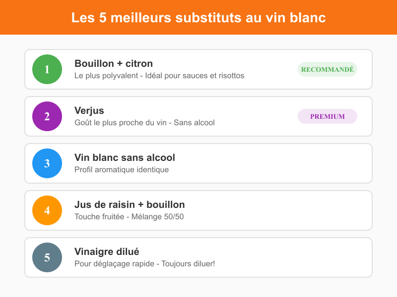 Les 5 meilleurs substituts au vin blanc