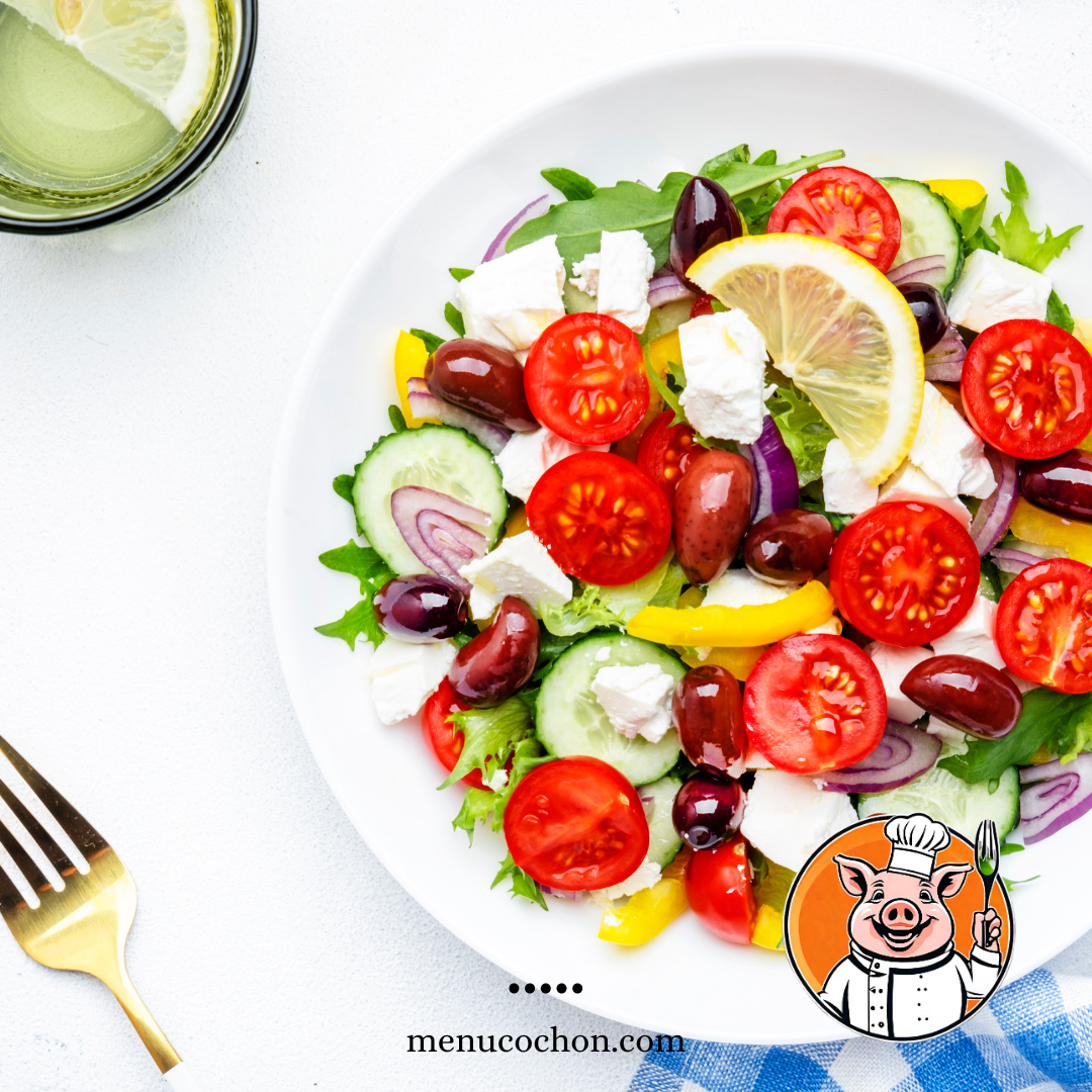 Fresh, colorful Greek salad.