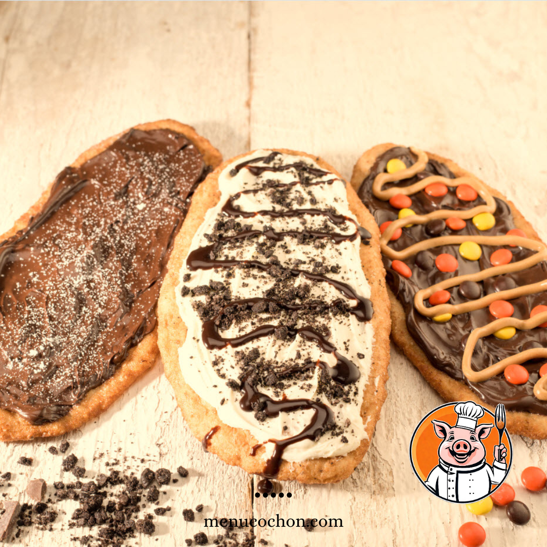 Decorated doughnuts, chocolate, candies, pig logo, gourmet pastries.