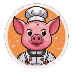 Cochon chef dans un uniforme de cuisinier.