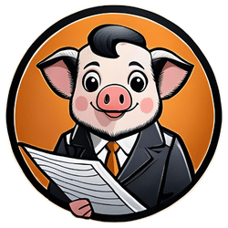 Illustration d'un cochon d'affaires lisant un journal.